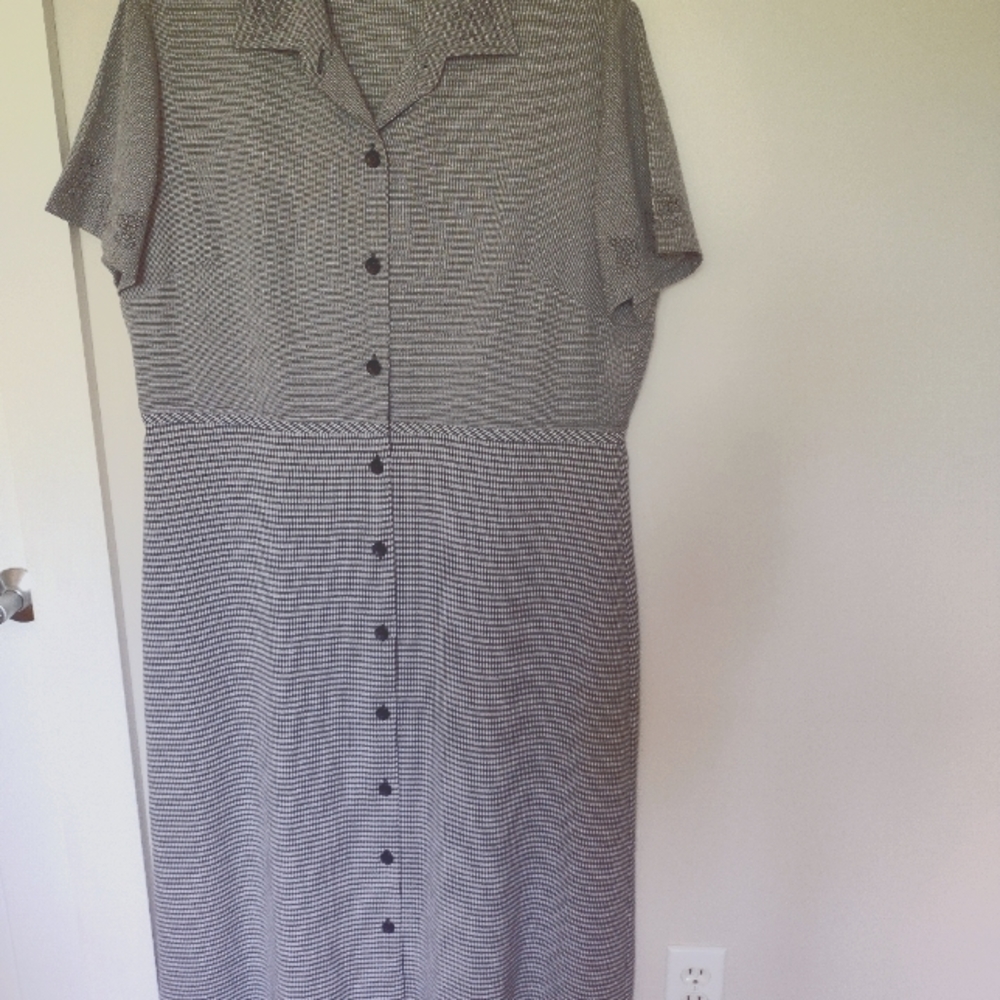 Katie Lee houndstooth B&W Dress Vintage sz16